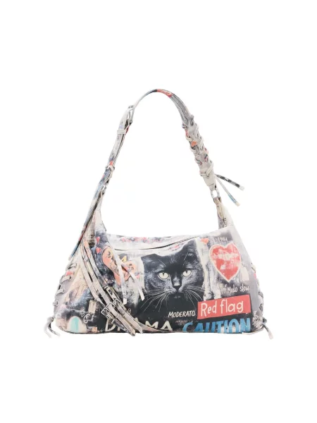 Desigual Geantă de umăr crem / roșu pepene negru