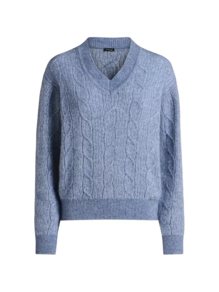 Pulover Kiton cu decolteu în V albastru