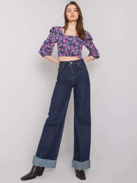 Pantaloni Fashionhunters albastru