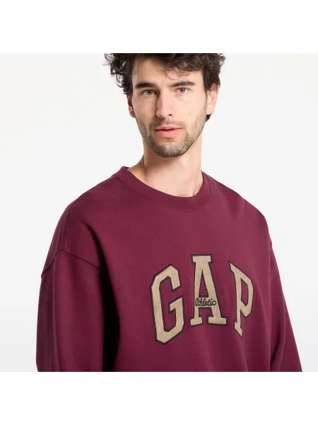 Суитшърт GAP Oversized Heavyweight Sweatshirt Tuscan Red M червено