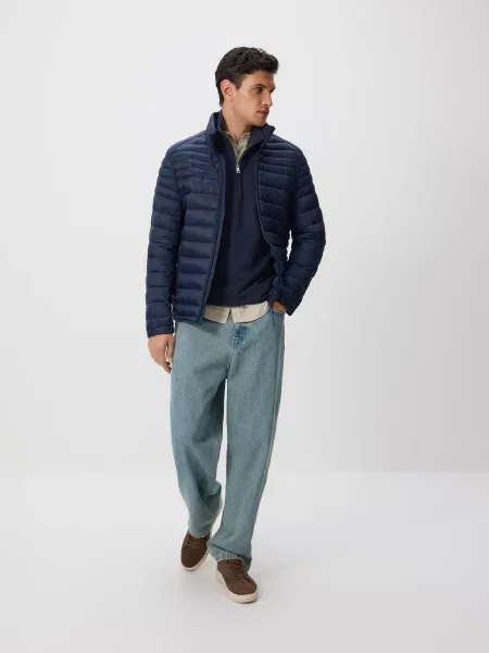 Стеганая куртка Reserved с высоким воротником синяя