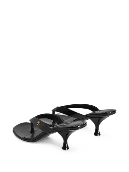 Kožené lakované kalhotky string Dolce & Gabbana černé
