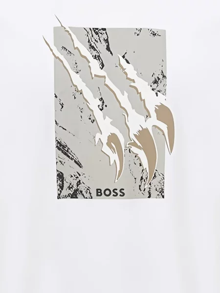 Тениска Boss с кръгло деколте бяло