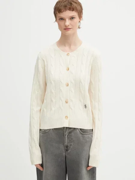 Sporty & Rich cardigan din lana SRC Cableknit Cashmere