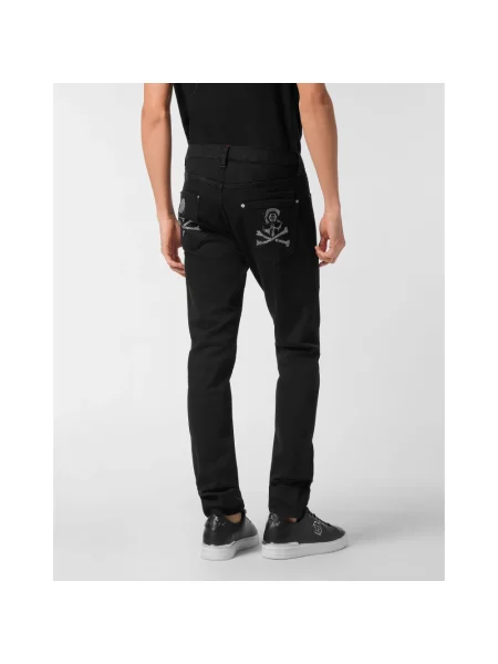 Jeansy straight leg Philipp Plein czarne