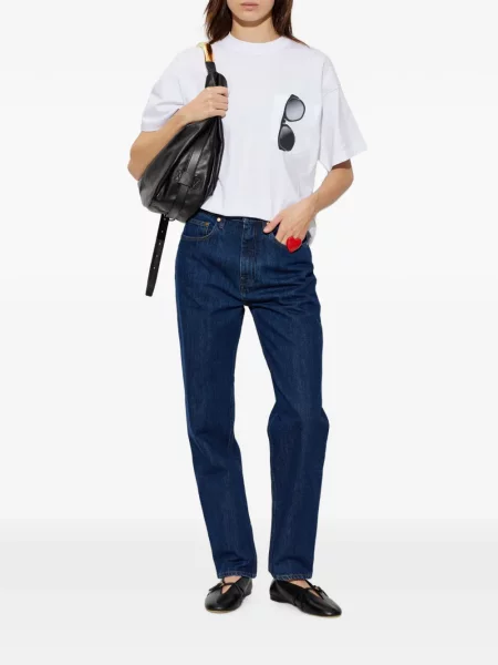 Scurt tricou Moschino cu imagine alb