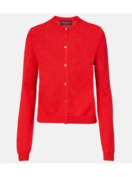 Cardigan Gucci de mătase roșu