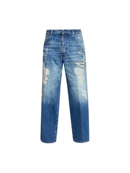 Szerokie jeansy Dsquared2 niebieskie