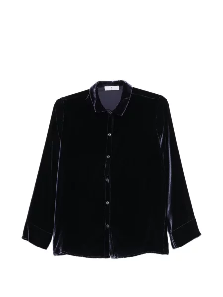 Lung cămașă Why Ci de catifea albastru