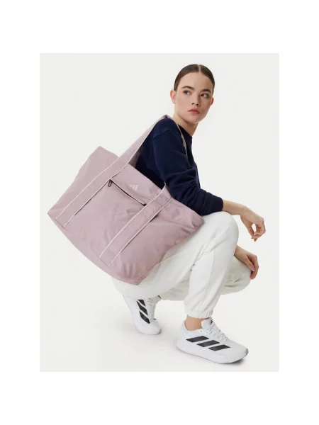 Torba tote z nadrukiem z logo model ‘Yoga’ Adidas różowa
