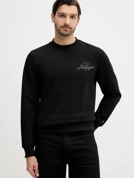 Bombažen pulover Tommy Hilfiger črna