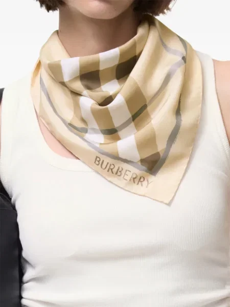 Fular Burberry de mătase în carouri