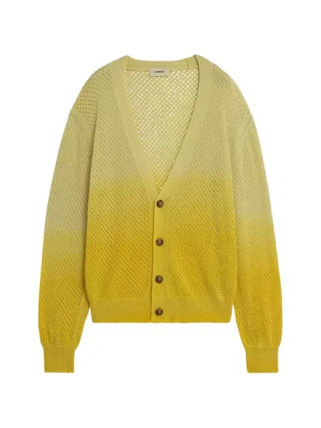 Ажурна жилетка A Paper Kid жълто