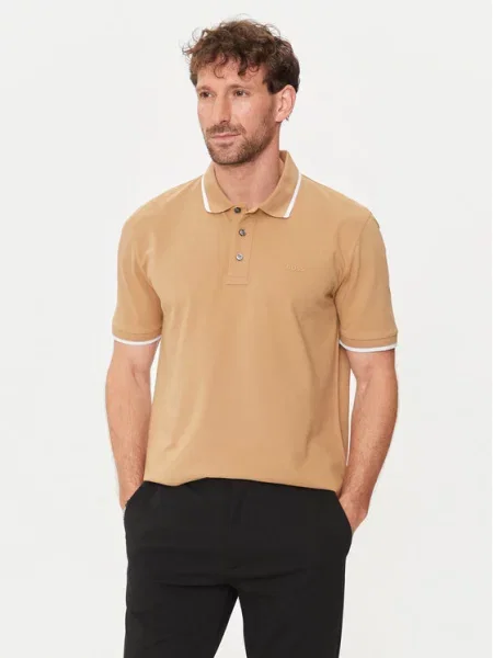 Boss Polo marškinėliai Parlay smėlio