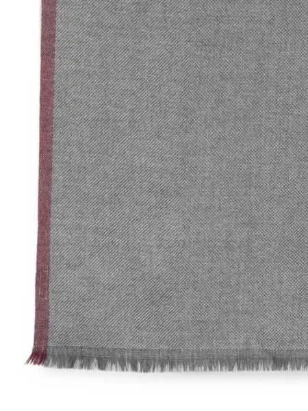 Fular Brunello Cucinelli cu model herringbone gri