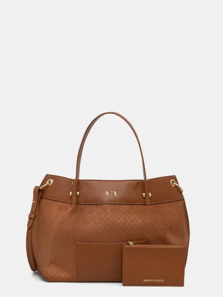 Geantă shopper Armani Exchange maro