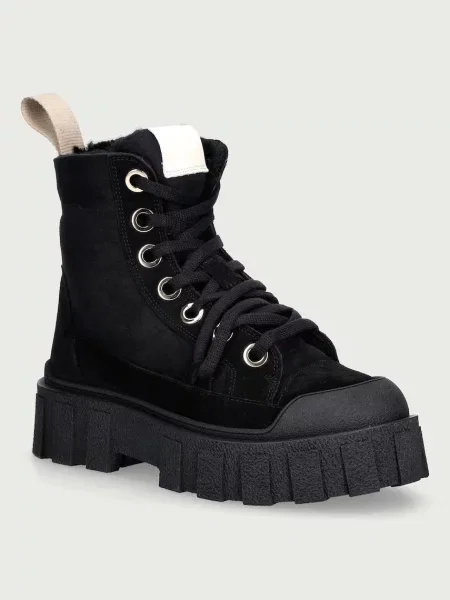 Botine Inuikii din piele cu platformă negru