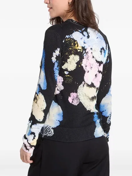 Pulover Desigual cu model floral cu imagine negru