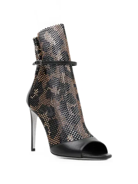 Sandale Rene Caovilla cu imagine cu model leopard negru