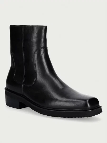 Steve Madden ghete scurte pentru bărbați din piele Jasper-N negru