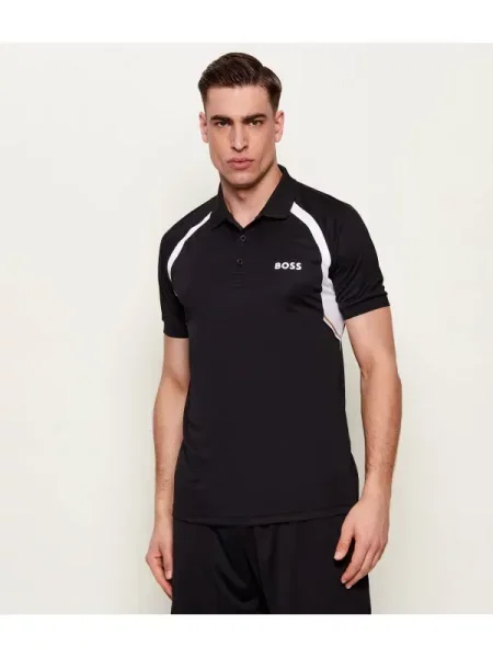 Tricou polo Boss Green negru
