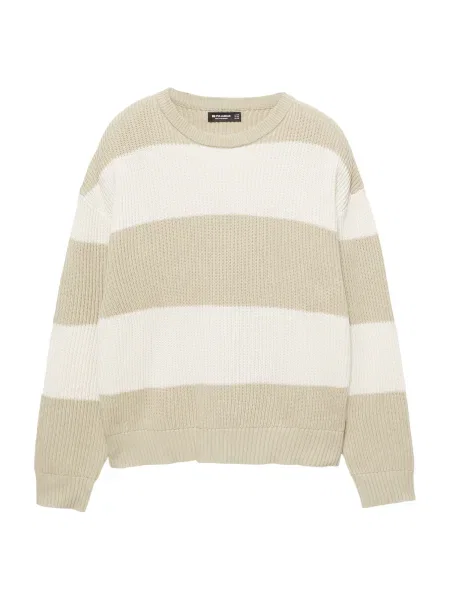 Pull&Bear Pulover maro cămilă alb