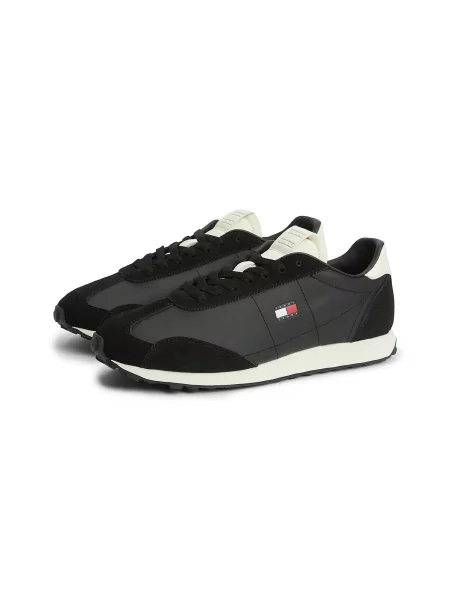 Sneakerși Tommy Jeans retro negru