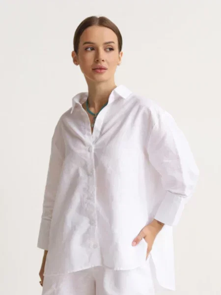 Сорочка Lilove льон/бавовна білий