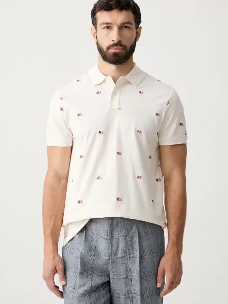 Tricou polo Tommy Hilfiger bej