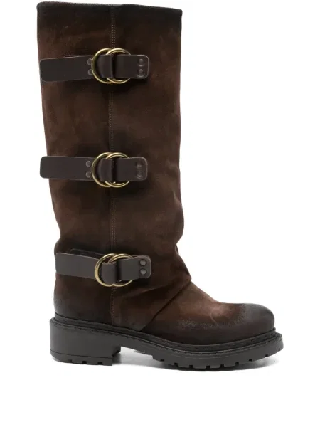 Botine Metisse cu cataramă cu bretele maro
