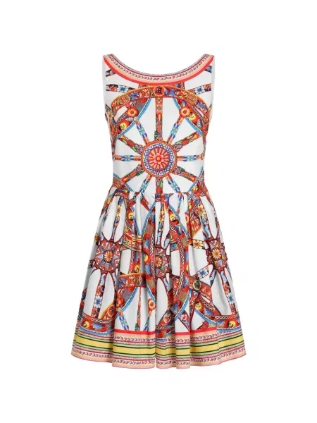 Rochie midi Dolce & Gabbana cu imagine din poplin alb