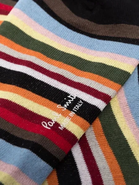 Dryžuotos raštuotos kojines Paul Smith juoda
