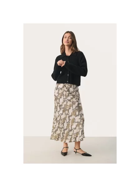 Spódnica skórzana Part Two w wężowy wzór beżowa