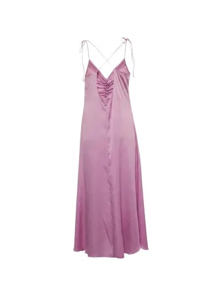 Rochie midi Sandro cu volane cu bretele violet