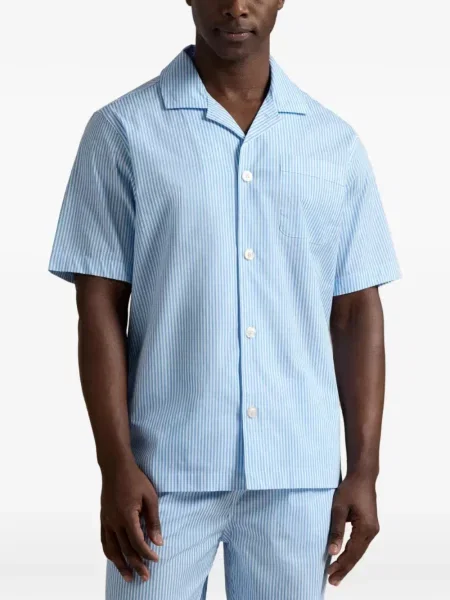 Ριγέ μικρός πιτζάμα πουκάμισο Polo Ralph Lauren μπλε