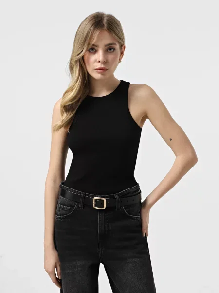 Майка Braska бавовна/еластан чорний