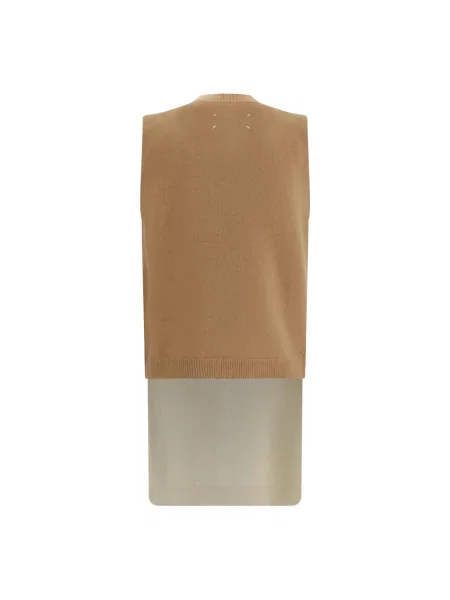 Kamizelka Mm6 Maison Margiela wełniana brązowa