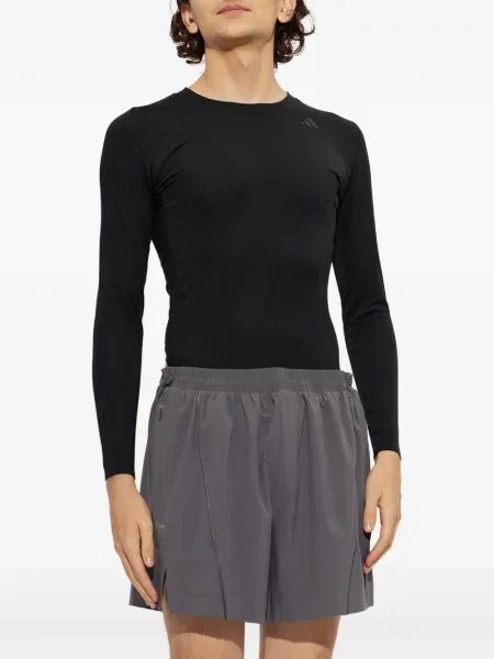 Sală de gimnastică lung sutien Adidas din piele negru