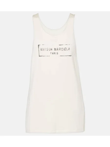 Podkoszulka Maison Margiela z autografem dzwony biała
