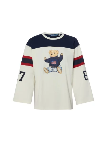 Polo Ralph Lauren koszulka z długim rękawem Kobiety biały|niebieski S biała