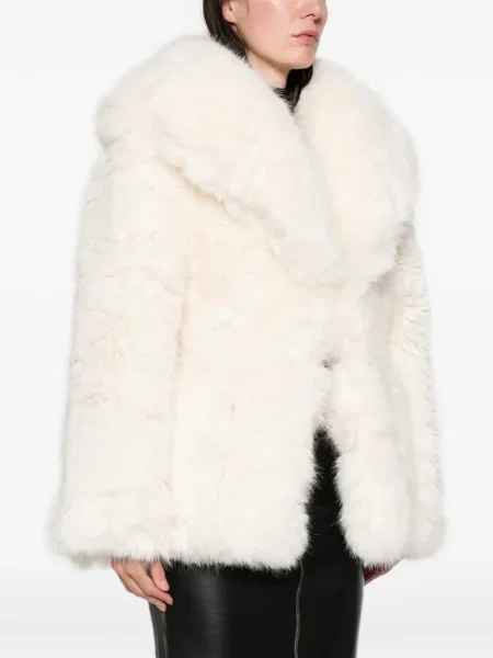 Palton de blană Self-portrait alb