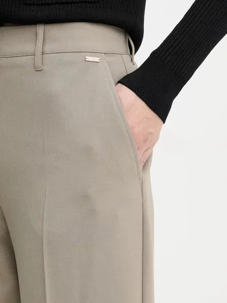 Guess spodnie DOROTHEE szerokie high waist beżowy