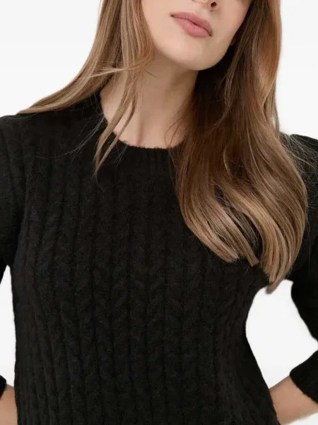 Pulover Silvian Heach cu volane negru