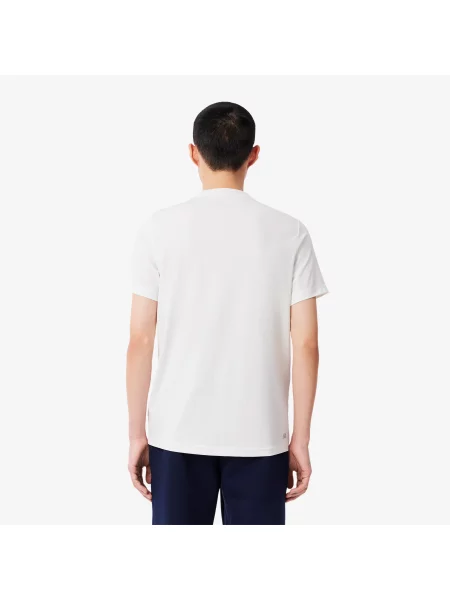 Lacoste T-Shirt Z Okrągłym Dekoltem Regular Fit biały