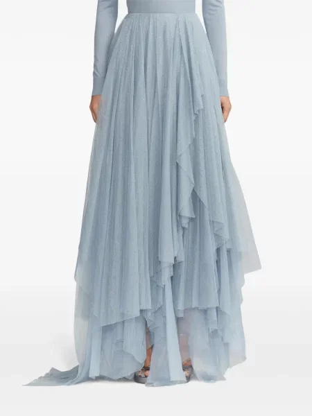 Fusta maxi Ralph Lauren Collection din tul albastru