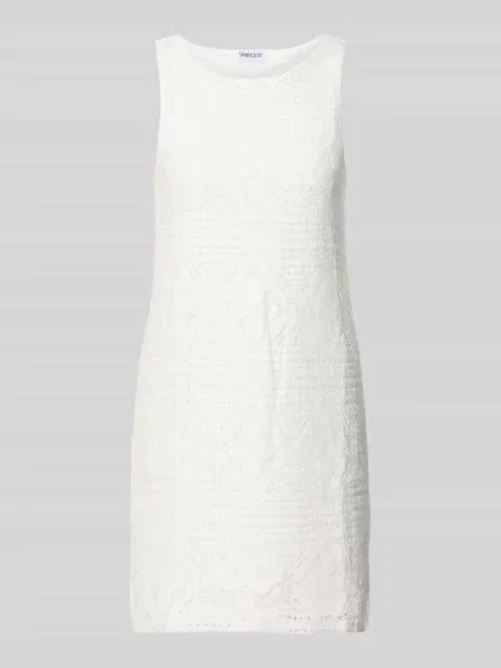 Dopasowana sukienka casualowa z mieszanki bawełny model BONNIE' Pieces biała