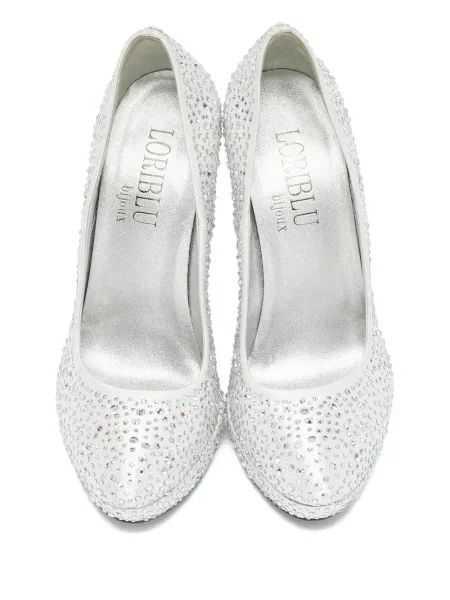 Pantofi cu toc Loriblu de cristal gri