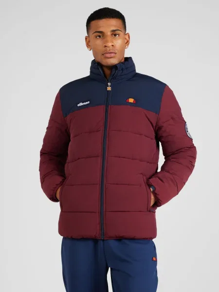ELLESSE Demisezoninė striukė tamsiai mėlyna / oranžinė / burgundiško vyno / balta karinis jūrų laivynas