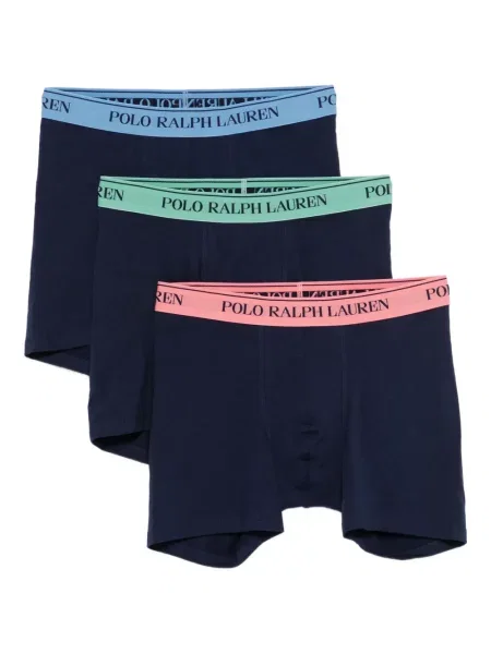 Boxeri Polo Ralph Lauren plisat cu broderie din piele gri