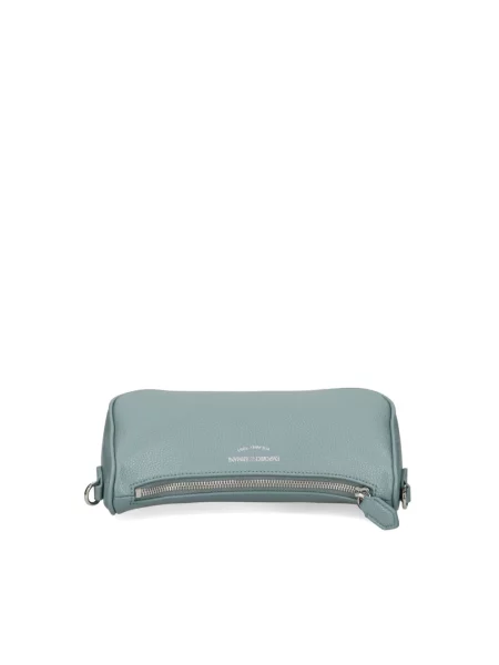 Lniana torebka crossbody Emporio Armani z nadrukiem na ramiączkach niebieska